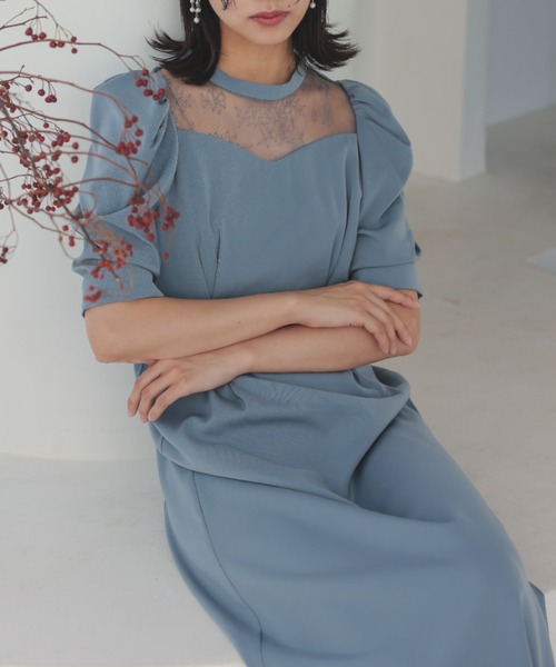 Dorry Doll(ドリードール)の「【ZOZO限定商品】デコルテレースペンシルドレス 結婚式お呼ばれワンピース オケージョンドレス(ドレス・レディース・チャコールグレー/ブラック/ブラウン/カーキ/ブルー・MEDIUM)」の9枚目の写真