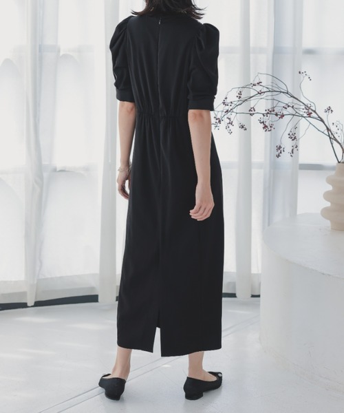 セール】デコルテレースペンシルドレス 結婚式お呼ばれワンピース