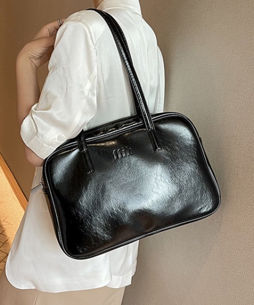 tolene(トレネ)の「フェイクレザー シンプル スクエア ハンドバッグ(ハンドバッグ・レディース・ブラック/グレー・ONE SIZE)」の10枚目の写真