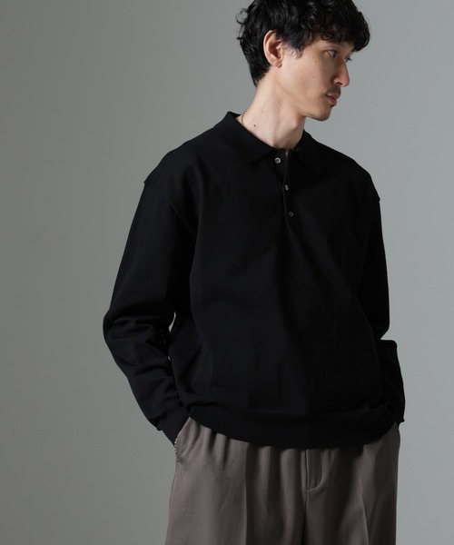【セール】コットンソロナプレーティングニットポロ（ポロシャツ）｜nano･universe（ナノユニバース）