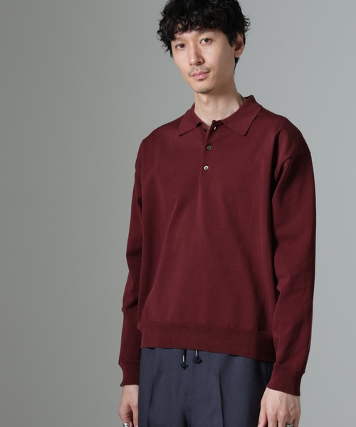 【セール】コットンソロナプレーティングニットポロ（ポロシャツ）｜nano･universe（ナノユニバース）