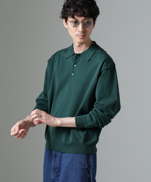 【セール】コットンソロナプレーティングニットポロ（ポロシャツ）｜nano･universe（ナノユニバース）