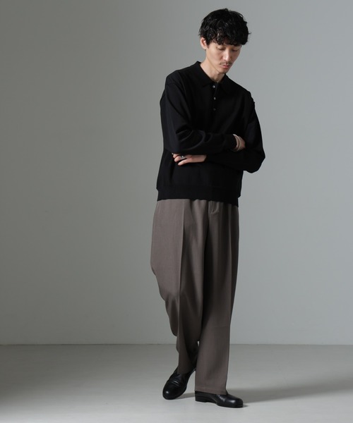 【セール】コットンソロナプレーティングニットポロ（ポロシャツ）｜nano･universe（ナノユニバース）