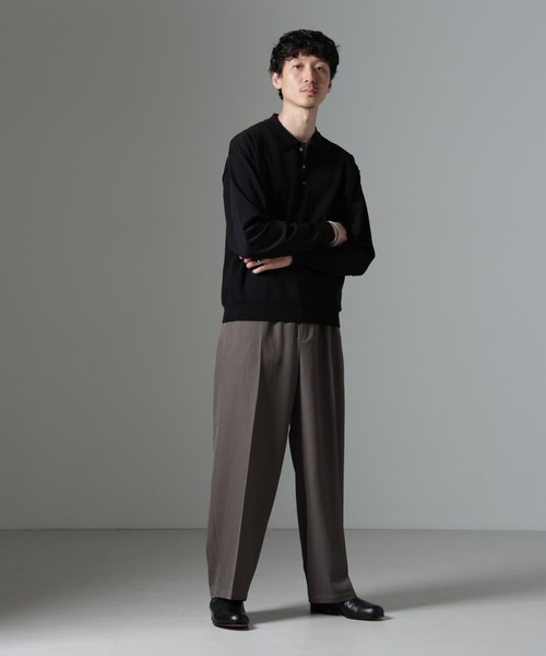 【セール】コットンソロナプレーティングニットポロ（ポロシャツ）｜nano･universe（ナノユニバース）