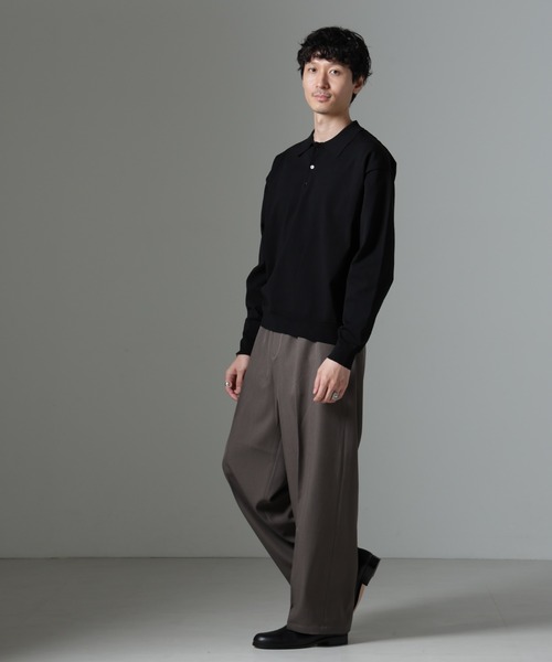 【セール】コットンソロナプレーティングニットポロ（ポロシャツ）｜nano･universe（ナノユニバース）