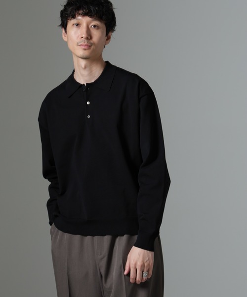 【セール】コットンソロナプレーティングニットポロ（ポロシャツ）｜nano･universe（ナノユニバース）