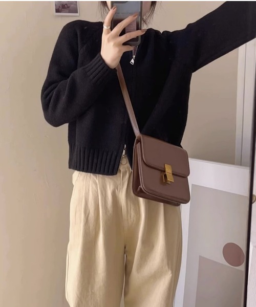 Jayro（ジャイロ）の「ダブルファスナーニットカーディガン（カーディガン/ボレロ・レディース・ブラック/ブルー/グレー/ホワイト/グリーン・FREE）」の9枚目の写真