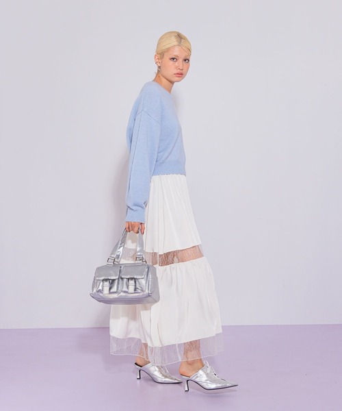 FOREVER 21（フォーエバー トゥエンティーワン）の「【2024FW】リボンジャガードニット（ニット/セーター・レディース・グレー/ピンク/ライトブルー/ブラック/レッド/ナチュラル・FREE）」の13枚目の写真