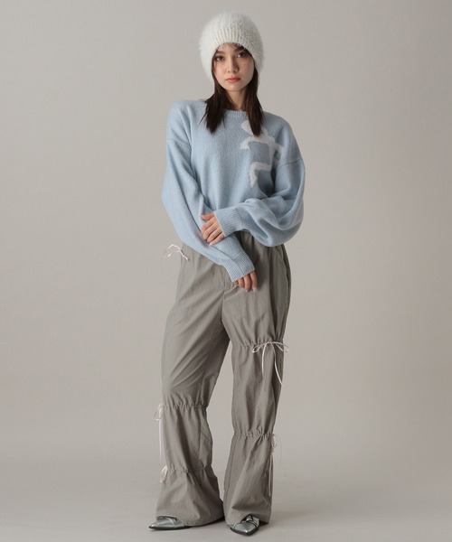 FOREVER 21（フォーエバー トゥエンティーワン）の「【2024FW】リボンジャガードニット（ニット/セーター・レディース・グレー/ピンク/ライトブルー/ブラック/レッド/ナチュラル・FREE）」の17枚目の写真