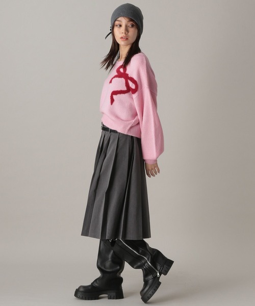 FOREVER 21（フォーエバー トゥエンティーワン）の「【2024FW】リボンジャガードニット（ニット/セーター・レディース・グレー/ピンク/ライトブルー/ブラック/レッド/ナチュラル・FREE）」の10枚目の写真