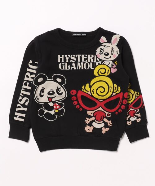 HYSTERIC MINI(ヒステリックミニ)の「MY FIRST HYSTERIC LOVELYFRIENDS裏毛トレーナー(スウェット・キッズ・ライトグレー/ブラック・105)」の2枚目の写真