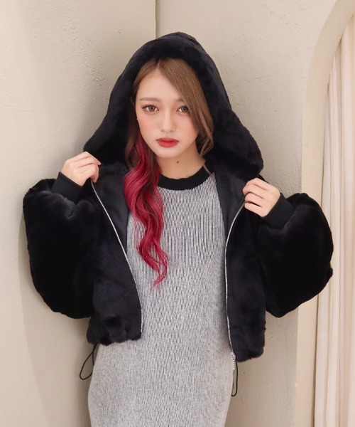 CECIL Mc BEE セシルマクビー　ファージャケット　クロップド　短丈 CECIL Mc BEE セシルマクビーファージャケットクロップド短丈