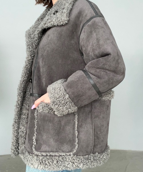 OHGA 2025aw 新作ムートンコート　グレー OHGA 2025aw 新作ムートンコート グレー OHGA 2025aw 新作ムートン