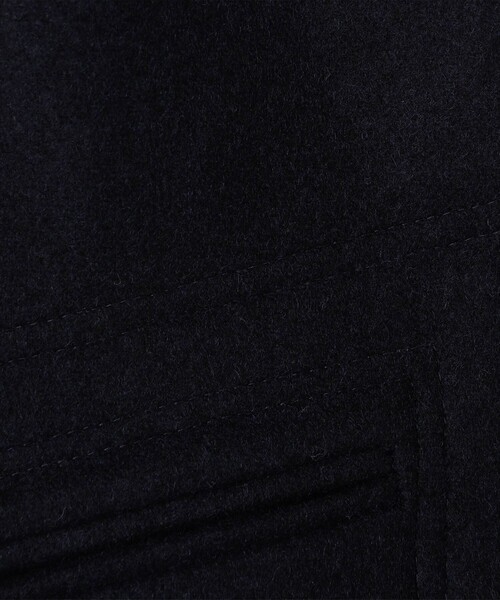 BACCA ダブルクロスメルトン生地カシミヤ混ミドル丈ベスト ネイビー BACCA ダブルクロスメルトン生地カシミヤ混ミドル丈ベスト ネイビー