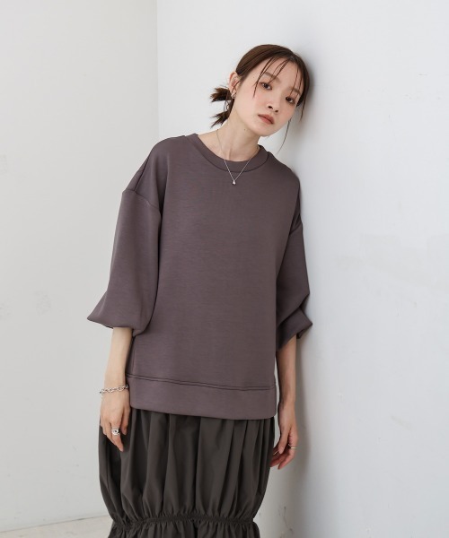 Bab(バブ)の「【Sサイズあり】異素材ドッキングギャザーワンピース(ワンピース・レディース・アイボリー/ベージュ/チャコールグレー・M/S)」の12枚目の写真