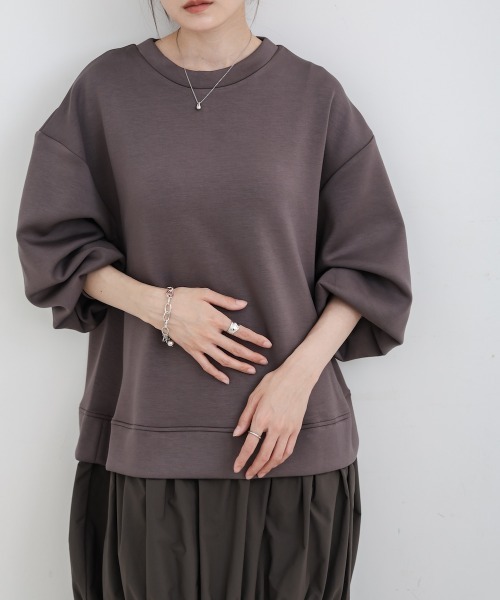 Bab(バブ)の「【Sサイズあり】異素材ドッキングギャザーワンピース(ワンピース・レディース・アイボリー/ベージュ/チャコールグレー・M/S)」の10枚目の写真