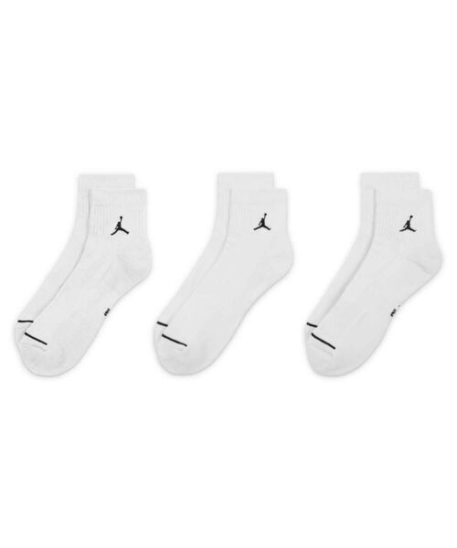 JORDAN BRAND（ジョーダンブランド）の「ジョーダン エブリデイ アンクル ソックス (3足) / Jordan Everyday Ankle Socks (3 Pairs) DX9655-100 White（ソックス/靴下・メンズ・ホワイト・23-25/25-27/27-29/21-23）」の2枚目の写真