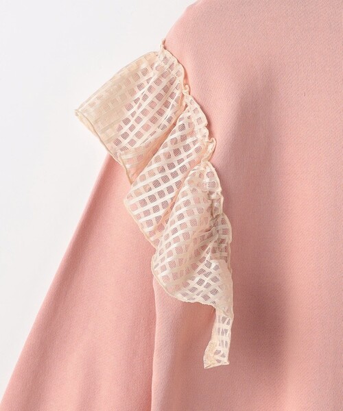 green label relaxing（グリーンレーベルリラクシング）の「裏毛 チュールフリル ワンピース / キッズ  100cm-130cm（ワンピース・キッズ・グレー/ライトピンク/ダークグレー・100cm/130cm/110cm/120cm）」の8枚目の写真