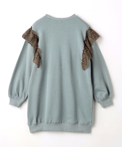 green label relaxing（グリーンレーベルリラクシング）の「裏毛 チュールフリル ワンピース / キッズ  100cm-130cm（ワンピース・キッズ・グレー/ライトピンク/ダークグレー・100cm/130cm/110cm/120cm）」の22枚目の写真