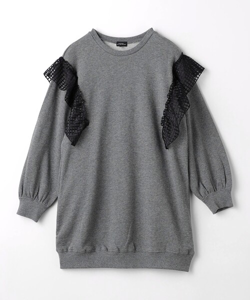 green label relaxing（グリーンレーベルリラクシング）の「裏毛 チュールフリル ワンピース / キッズ  100cm-130cm（ワンピース・キッズ・グレー/ライトピンク/ダークグレー・100cm/130cm/110cm/120cm）」の18枚目の写真