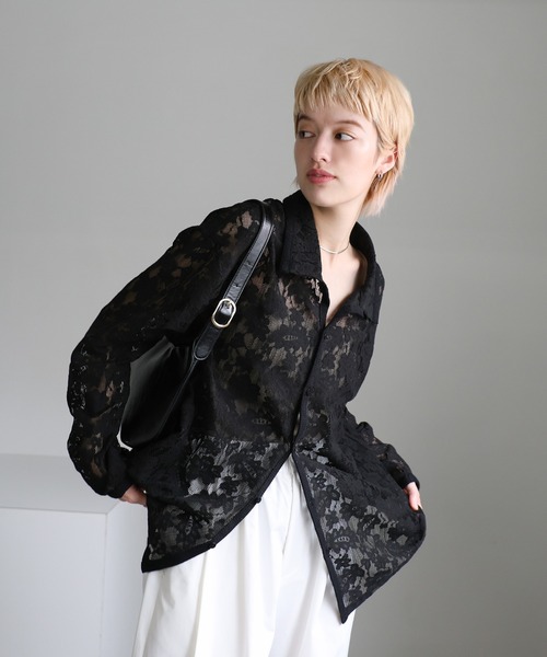 select MOCA(セレクトモカ)の「メッシュレースシャツ(シャツ/ブラウス・レディース・ブラック/アイボリー・FREE)」の22枚目の写真