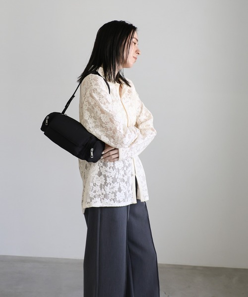 select MOCA(セレクトモカ)の「メッシュレースシャツ(シャツ/ブラウス・レディース・ブラック/アイボリー・FREE)」の12枚目の写真