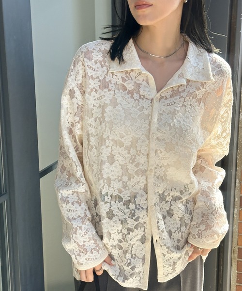 select MOCA(セレクトモカ)の「メッシュレースシャツ(シャツ/ブラウス・レディース・ブラック/アイボリー・FREE)」の15枚目の写真