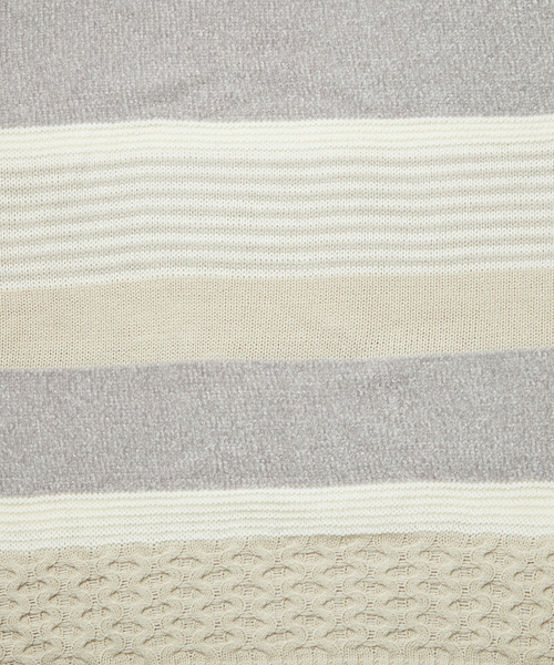 MEN'S MELROSE(メンズメルローズ)の「【MASTER FRAME/マスターフレーム】モール切り替えランダムボーダーニット(ニット/セーター・メンズ・ナチュラル/ブラウン/ネイビー・3/4)」の17枚目の写真