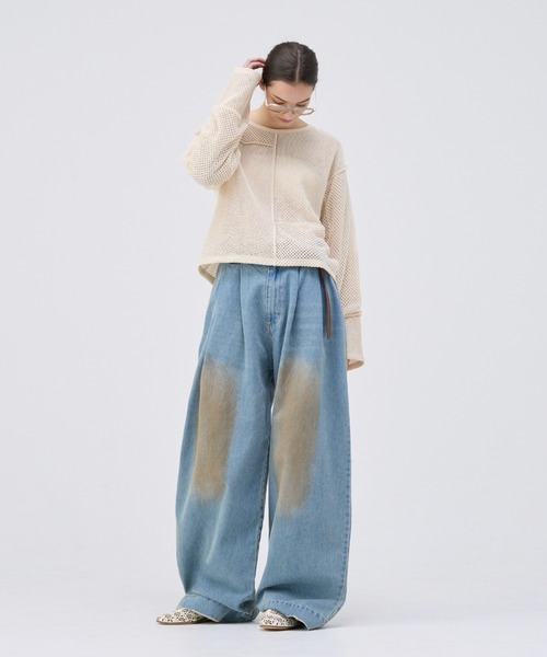 soerte（ソエルテ）の「MESH SWITCHING PATCHWORK LONG SLEEVE-T/メッシュスイッチングパッチワークロングスリーブT（Tシャツ/カットソー・メンズ・カーキ/ブラック/アイボリー・2/1/3）」の7枚目の写真