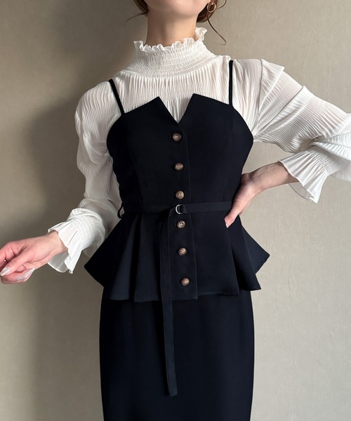 junoah(ジュノア)の「ペプラムビスチェ+タイトスカートset(セットアップ・レディース・ネイビー/ブラック/チャコール・X-LARGE/MEDIUM/LARGE)」の11枚目の写真