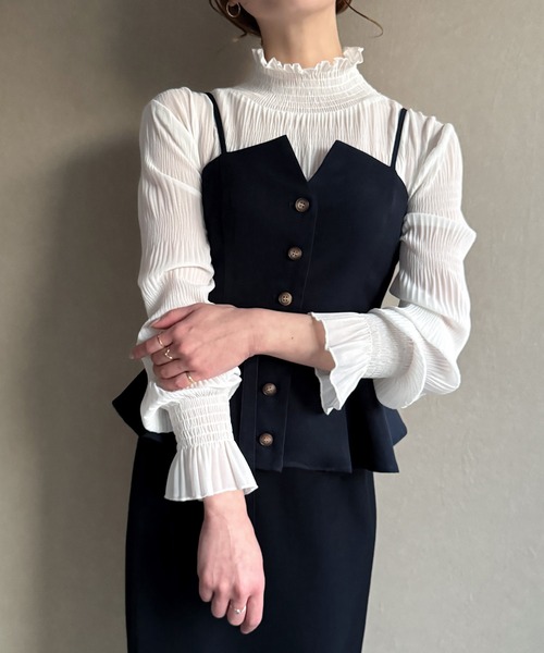 junoah(ジュノア)の「ペプラムビスチェ+タイトスカートset(セットアップ・レディース・ネイビー/ブラック/チャコール・X-LARGE/MEDIUM/LARGE)」の10枚目の写真