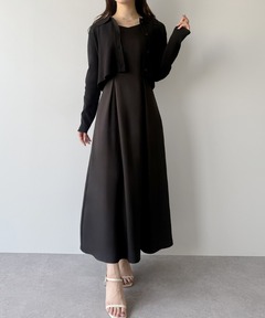 セール】【洗える】 レーヨンストレッチポンチ フレアワンピース