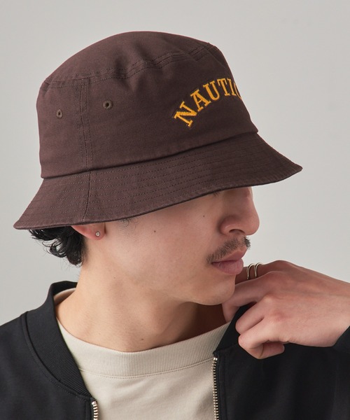 NAUTICA（ノーティカ）の「【NAUTICA】カレッジロゴ バケットハット NT062（ハット・メンズ・ブラウン/グリーン/ブラック・FREE）」の6枚目の写真