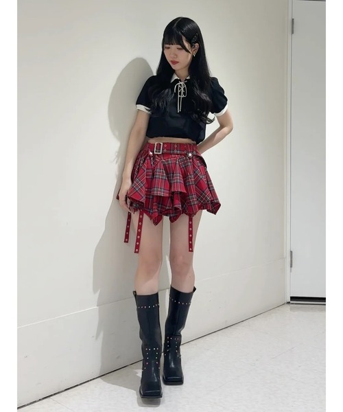 美品◇jouetie アシメヘムベルテッドミニスカート　レッド ジュエティ jouetie アシメヘムベルテッドミニスカート （レッド