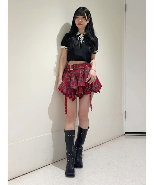 jouetie ジュエティ　アシメヘムベルテッドミニスカート ブラック セール】アシメヘムベルテッドミニスカート 夏服（スカート