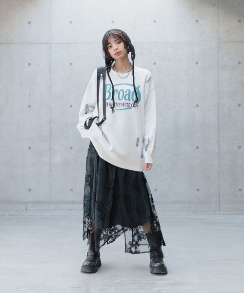 PAGEBOY(ページボーイ)の「チュールフラワースカート(スカート・レディース・チャコールグレー/ブラック/アイボリー・FREE)」の10枚目の写真