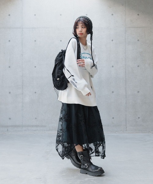 PAGEBOY(ページボーイ)の「チュールフラワースカート(スカート・レディース・チャコールグレー/ブラック/アイボリー・FREE)」の11枚目の写真