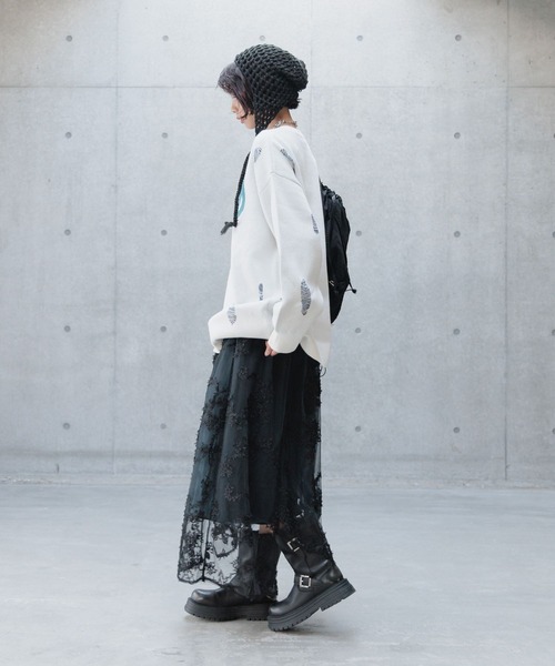 PAGEBOY(ページボーイ)の「チュールフラワースカート(スカート・レディース・チャコールグレー/ブラック/アイボリー・FREE)」の12枚目の写真