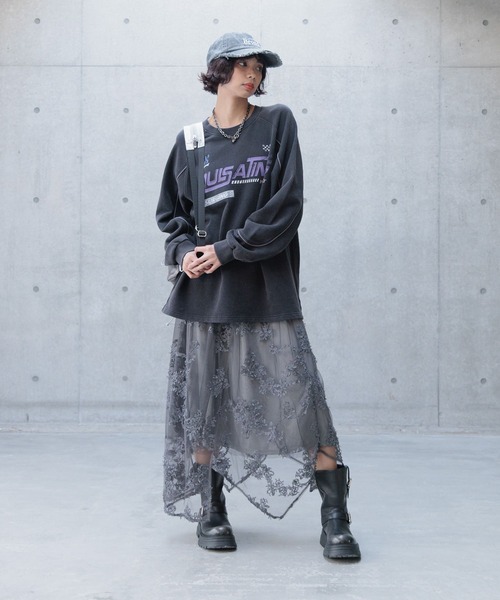 PAGEBOY(ページボーイ)の「チュールフラワースカート(スカート・レディース・チャコールグレー/ブラック/アイボリー・FREE)」の15枚目の写真