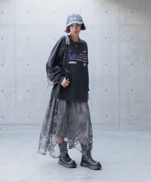 PAGEBOY(ページボーイ)の「チュールフラワースカート(スカート・レディース・チャコールグレー/ブラック/アイボリー・FREE)」の16枚目の写真