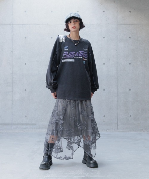 PAGEBOY(ページボーイ)の「チュールフラワースカート(スカート・レディース・チャコールグレー/ブラック/アイボリー・FREE)」の17枚目の写真