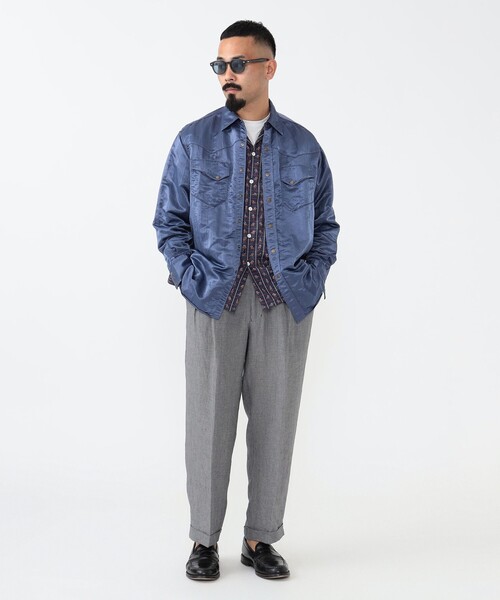 BEAMS PLUS(ビームスプラス)の「2プリーツ リネン チェック トラウザーズ(スラックス・メンズ・ブラウン/グレー・S/L/M)」の3枚目の写真