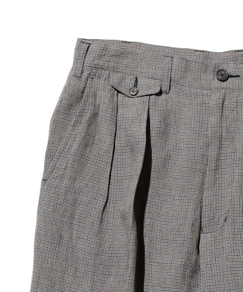 定価2.2万 BEAMS PLUS 2プリーツ ナイロン チェック トラウザーズ BEAMS PLUS 2プリーツナイロンチェックトラウザーズ