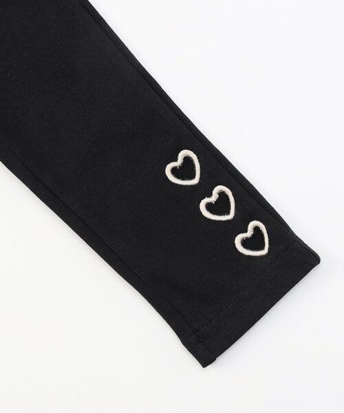 BREEZE（ブリーズ）の「【ジュニア対応】ハート刺繍レギンス（レギンス/スパッツ・キッズ・ブラック/グレー・100/130/120/110/90/80）」の4枚目の写真