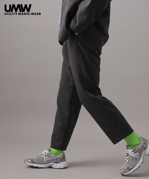 BAYFLOW（ベイフロー）の「[セットアップ可]UMWストレッチパンツ【イージーケア・マシンウォッシャブル】（スラックス・メンズ・ネイビー/チャコールグレー・MEDIUM/LARGE）」の2枚目の写真