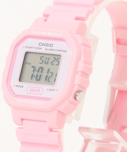 CASIO(カシオ)の「カシオ CASIO/ ミニスクエア デジタル腕時計 軽量 樹脂バンド LEDライト ユニセックス /// LAシリーズ(デジタル腕時計・メンズ・ブラック×イエロー/ブラック/ブラック×ブラック/ブラック×ブルー/ブルー/ブラック×パープル/ブラック×ピンク/ピンク・FREE)」の8枚目の写真
