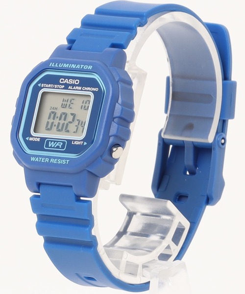 CASIO(カシオ)の「カシオ CASIO/ ミニスクエア デジタル腕時計 軽量 樹脂バンド LEDライト ユニセックス /// LAシリーズ(デジタル腕時計・メンズ・ブラック×イエロー/ブラック/ブラック×ブラック/ブラック×ブルー/ブルー/ブラック×パープル/ブラック×ピンク/ピンク・FREE)」の7枚目の写真