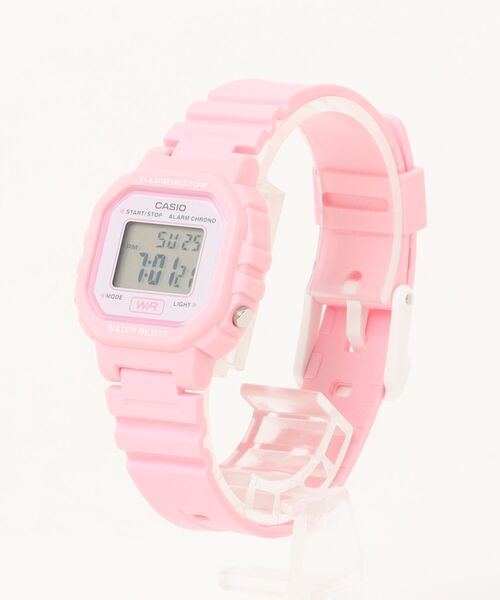 CASIO(カシオ)の「カシオ CASIO/ ミニスクエア デジタル腕時計 軽量 樹脂バンド LEDライト ユニセックス /// LAシリーズ(デジタル腕時計・メンズ・ブラック×イエロー/ブラック/ブラック×ブラック/ブラック×ブルー/ブルー/ブラック×パープル/ブラック×ピンク/ピンク・FREE)」の10枚目の写真