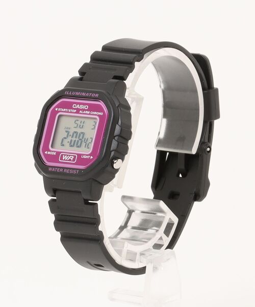 CASIO(カシオ)の「カシオ CASIO/ ミニスクエア デジタル腕時計 軽量 樹脂バンド LEDライト ユニセックス /// LAシリーズ(デジタル腕時計・メンズ・ブラック×イエロー/ブラック/ブラック×ブラック/ブラック×ブルー/ブルー/ブラック×パープル/ブラック×ピンク/ピンク・FREE)」の12枚目の写真
