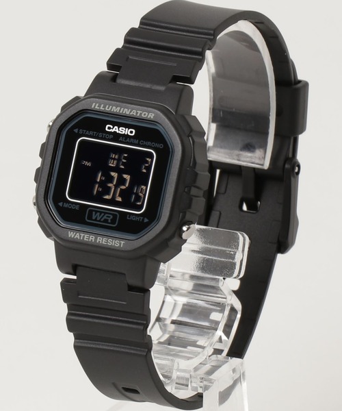 CASIO(カシオ)の「カシオ CASIO/ ミニスクエア デジタル腕時計 軽量 樹脂バンド LEDライト ユニセックス /// LAシリーズ(デジタル腕時計・メンズ・ブラック×イエロー/ブラック/ブラック×ブラック/ブラック×ブルー/ブルー/ブラック×パープル/ブラック×ピンク/ピンク・FREE)」の14枚目の写真